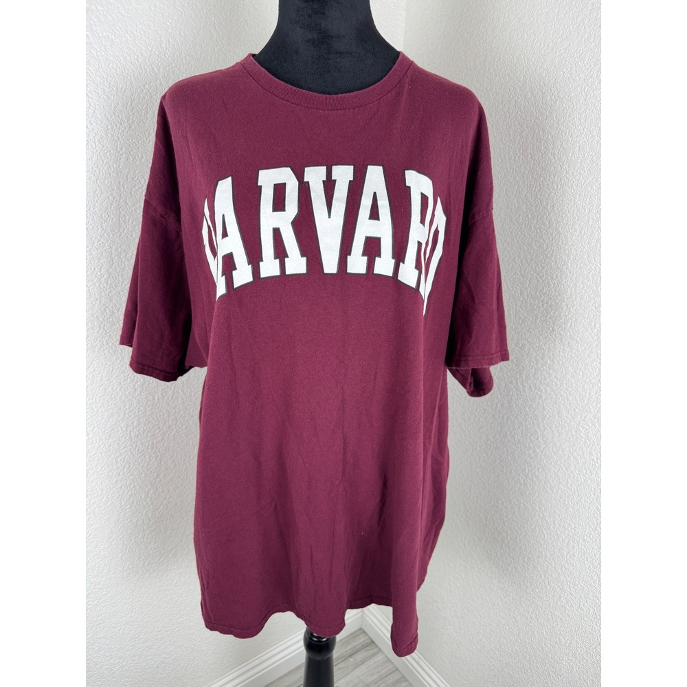 Harvard University T Shirt Adult 2XL XXL Maroon Collegiate Graphic Tee